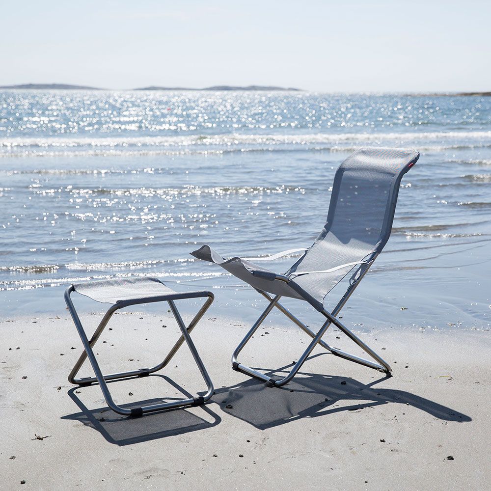 Chico fotpall svart aluminium/textilene 