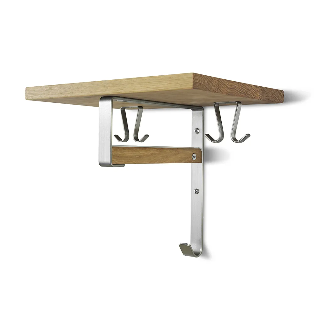 oscarssons möbel, cott hatthylla lackad ek/slipat stål