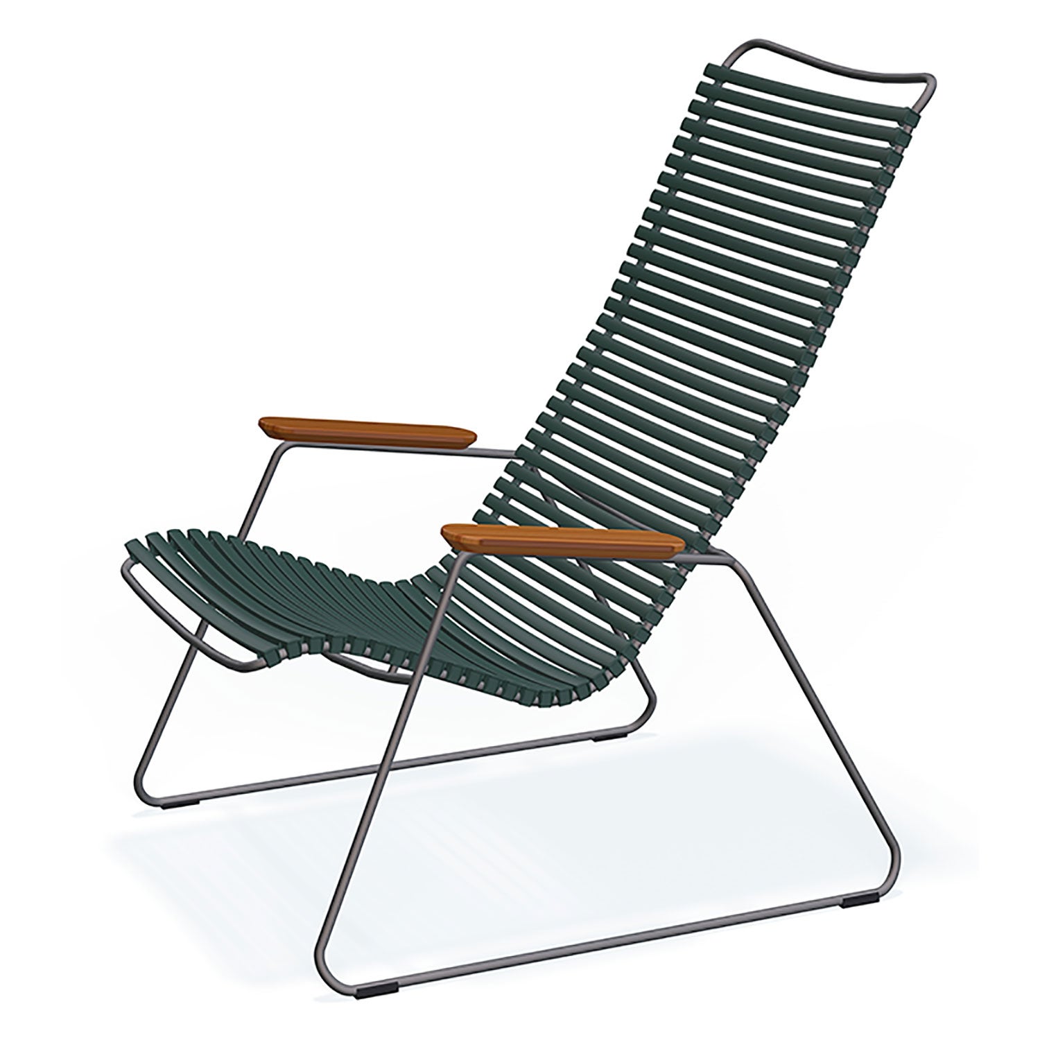 houe, click loungefåtölj pine green/grey bamboo