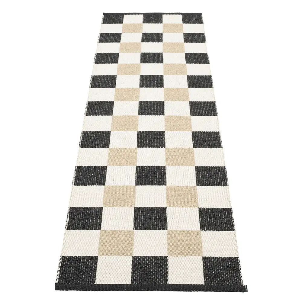 pappelina, pix matta 70x240 cm black/vanilla/beige