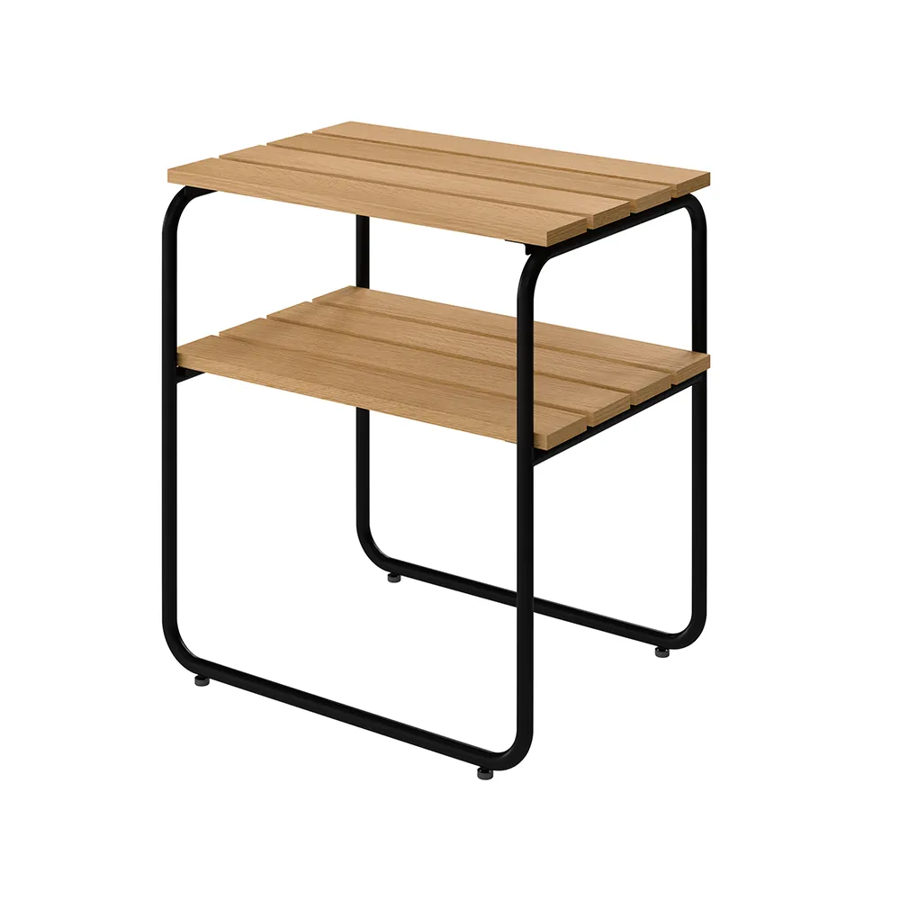 L45 sidobord Oljad ek / Svart