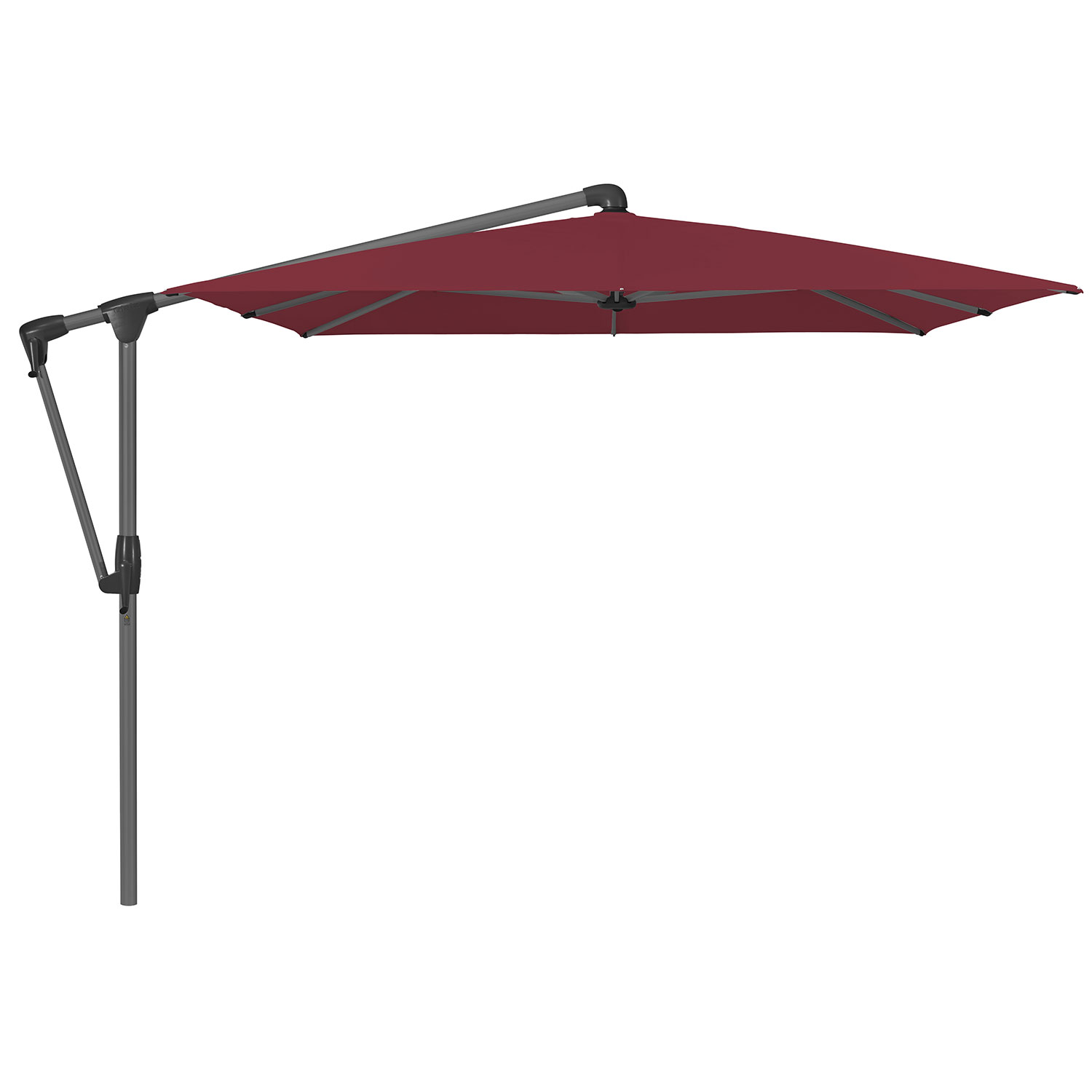 Glatz Sunwing Casa frihängande parasoll 300×240 cm kat.5 antracite alu / 645 burgundy