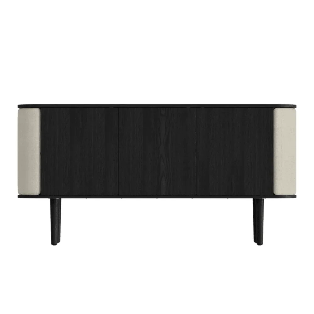 Treasures 3-dörrars skåp Svart Ek/White Sands