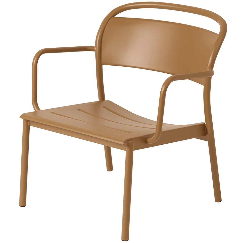 Produktfoto för Muuto - Linear Steel Lounge Armchair - Trädgårdsstol - Burnt Orange - H75,4 x D68,4 cm