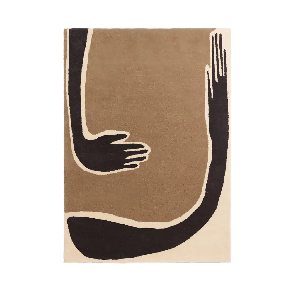 ferm living, pose tuftad matta 140x200 cm - dark coffee/offwhite