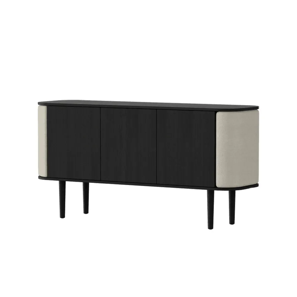 umage, treasures 3-dörrars skåp svart ek/white sands