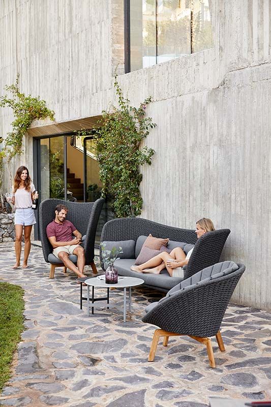 Peacock Wing soffa mörkgrå inkl. dynor