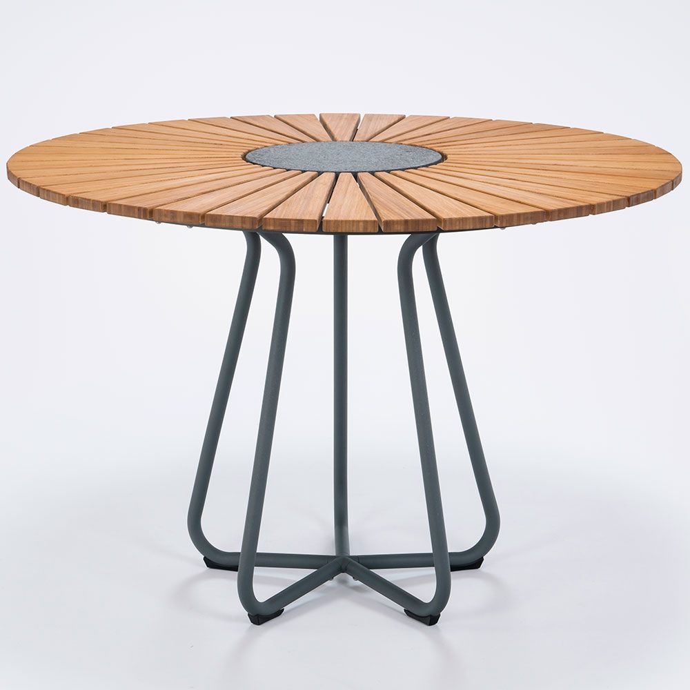 Circle matbord 110 cm aluminium / bamboo