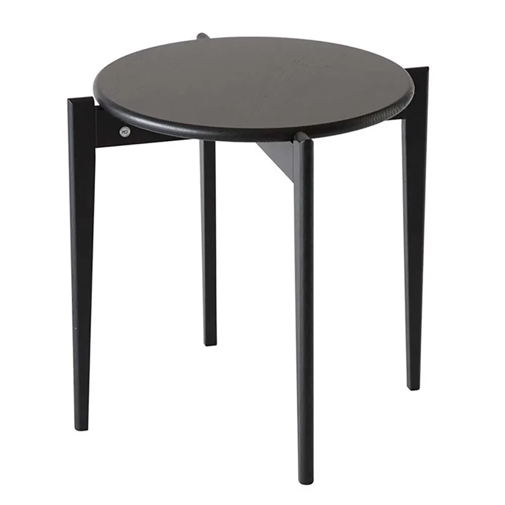 oscarssons möbel, tilia sidobord ø51 cm svartbetsad ek