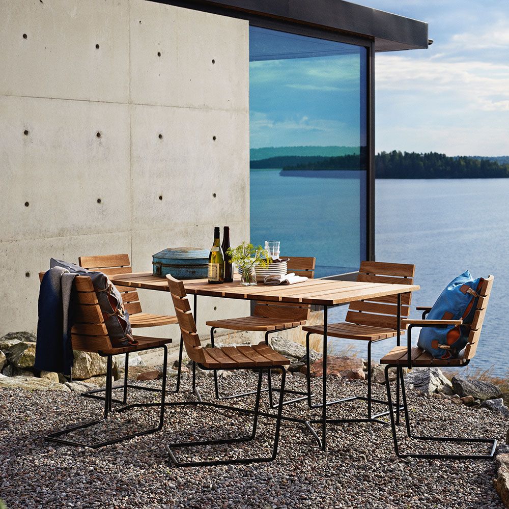 Grinda Bord 85X200Cm Svart / Teak 