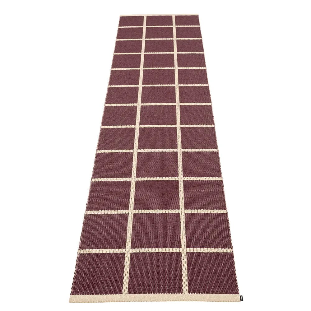 pappelina, vävd matta criss burgundy 70x300 cm