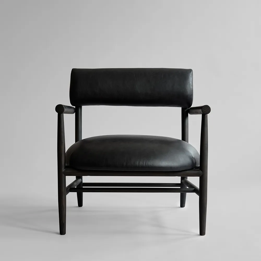 Nama Loungefåtölj- Aniline leather black