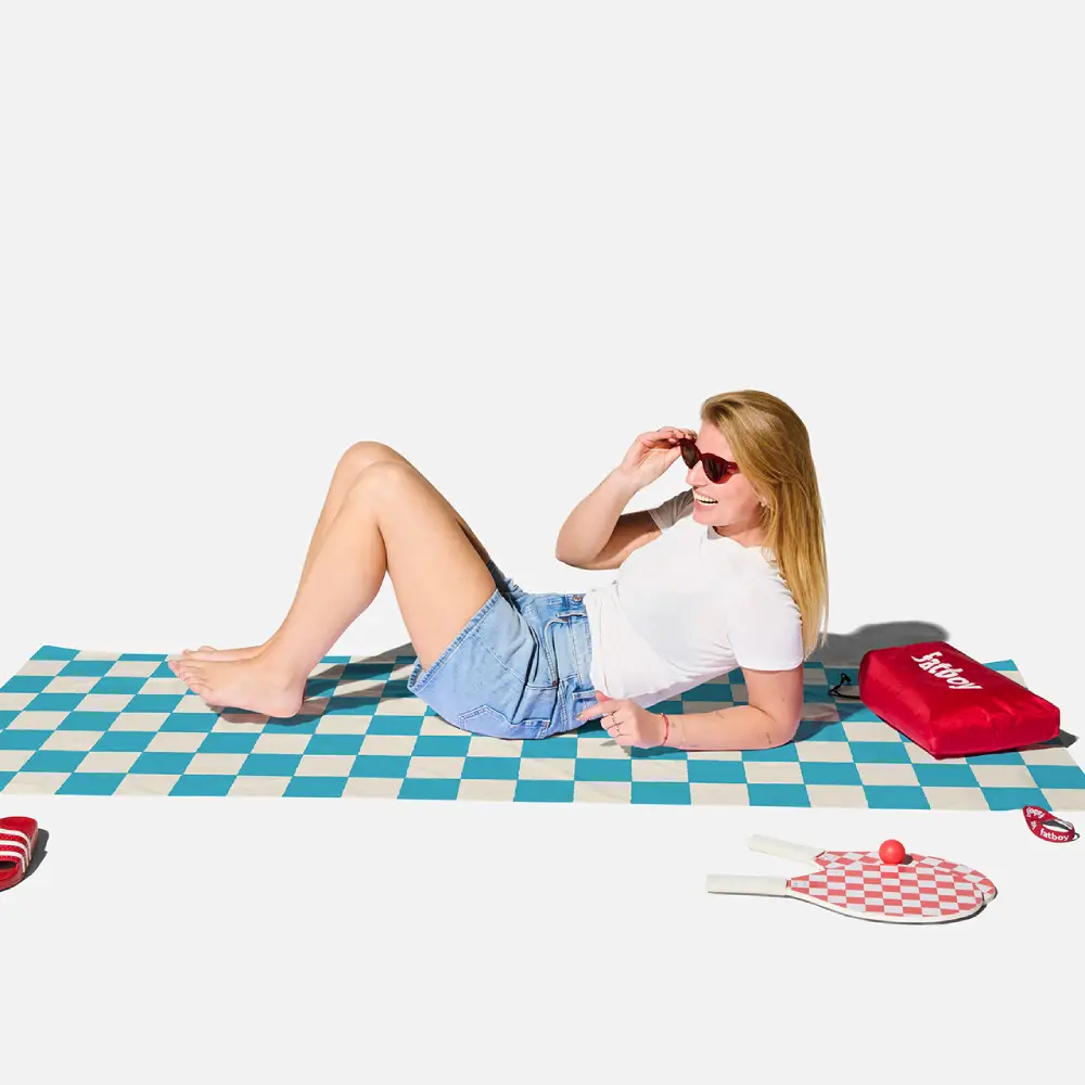 Beach baggy XL Snabbtorkande handduk chess azur