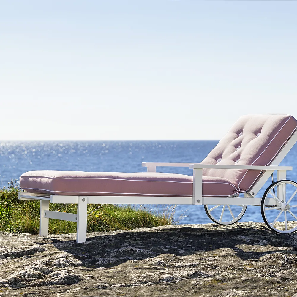 Liggvagn Med Armstöd Vit Alu 