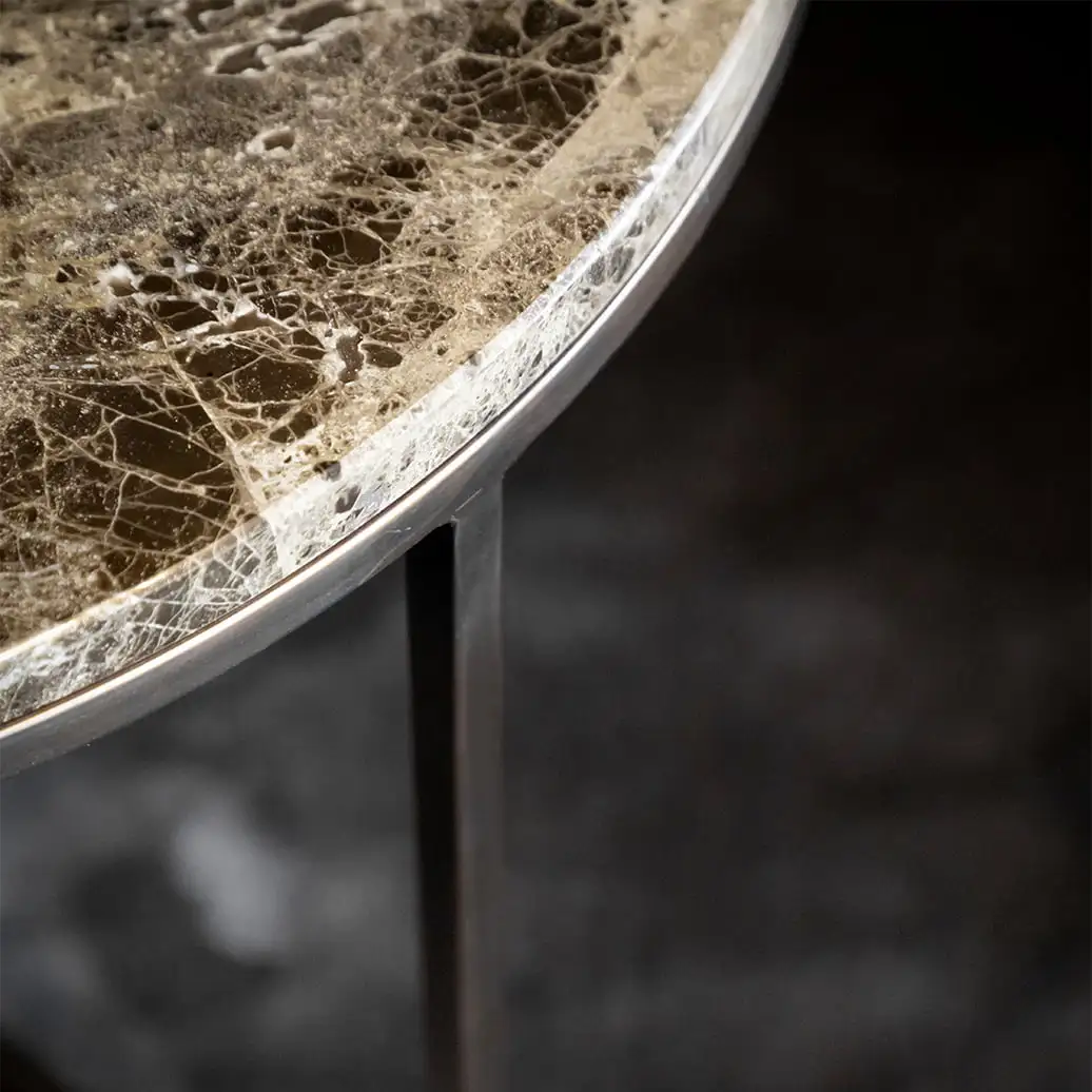 Cedes Soffbord Brun Marmor Ø100 Cm