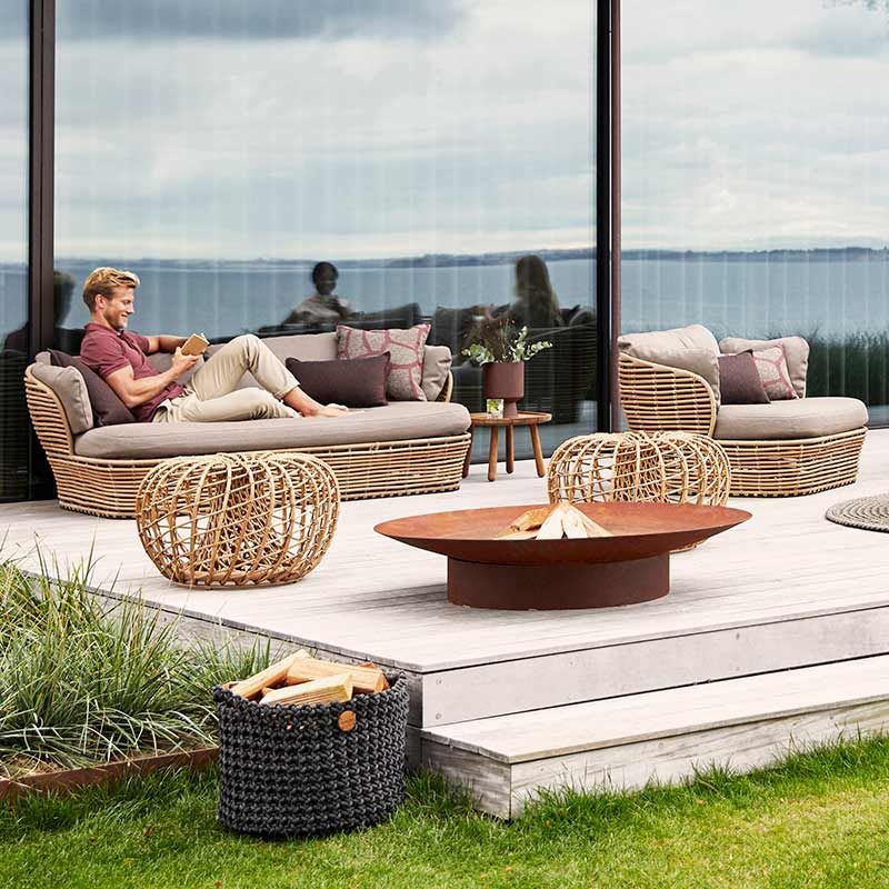 Basket loungesoffa Natural konstrotting inkl ljust Airtouch dynset