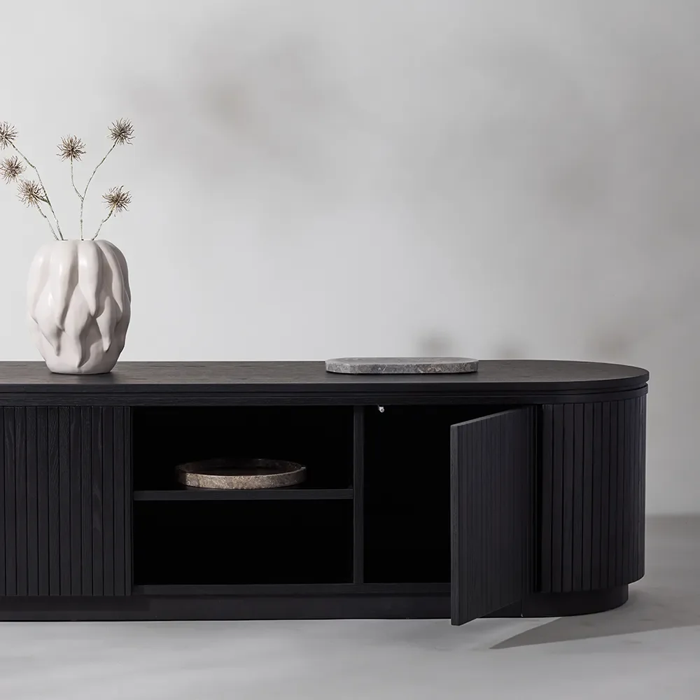 Fjällbacka Mediabänk Svart