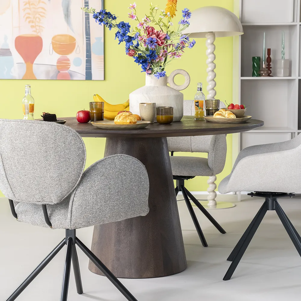 Aron Matbord rund 130 cm - brun