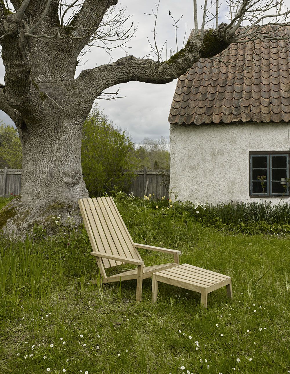 Between Lines Däckstol Teak