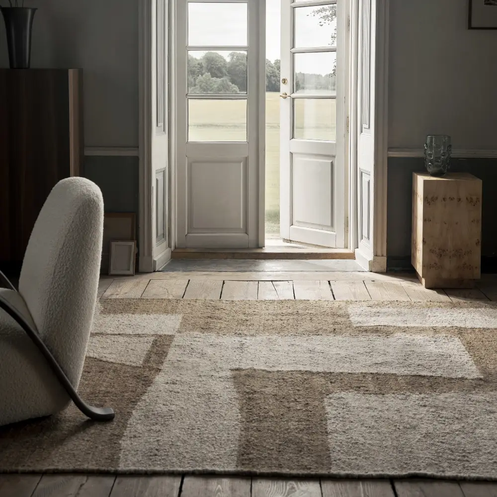 Alternativ bild 1 för Ferm Living - Piece Rug - Mattor - Piece Rug - 200 x 300 - Off-white/Toffee - W200 x D1 x H300 cm