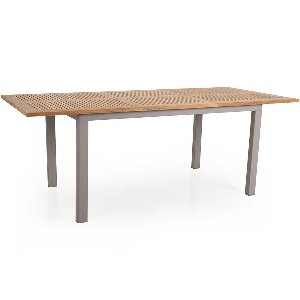 Lyon matbord 92x152-210  cm khaki/teak 