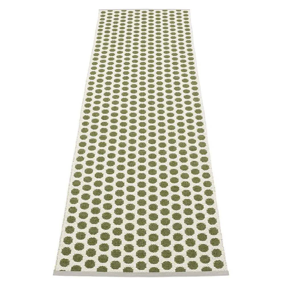 Produktfoto för Pappelina Noa matta 70 cm x 250 cm, dark olive/vanilla