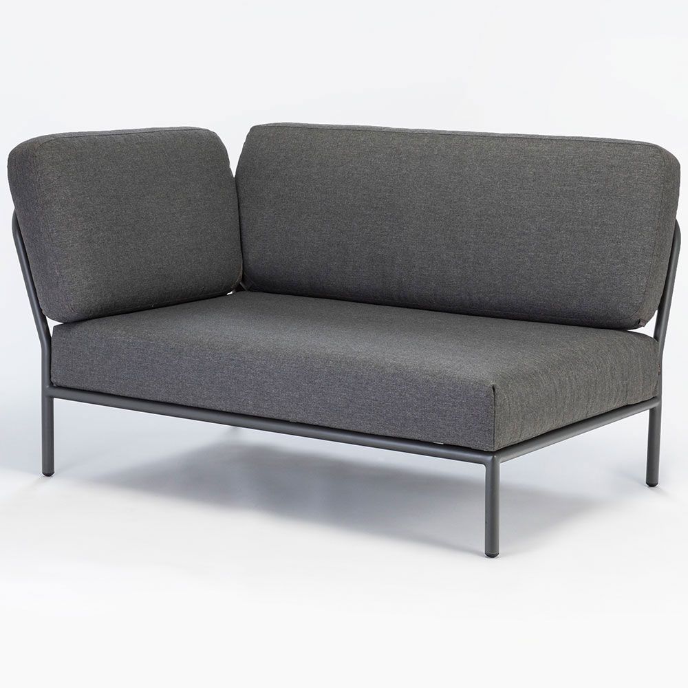 Produktfoto för HOUE - LEVEL / Left Corner - Trädgårdsmöbler - Dark Grey/Dark Grey - L140 x W95 x H82 x SH38 cm