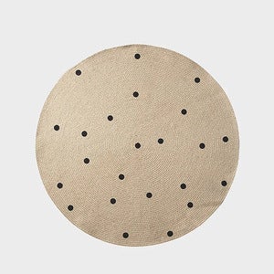 Rund Matta i Jute med Prickar Small
