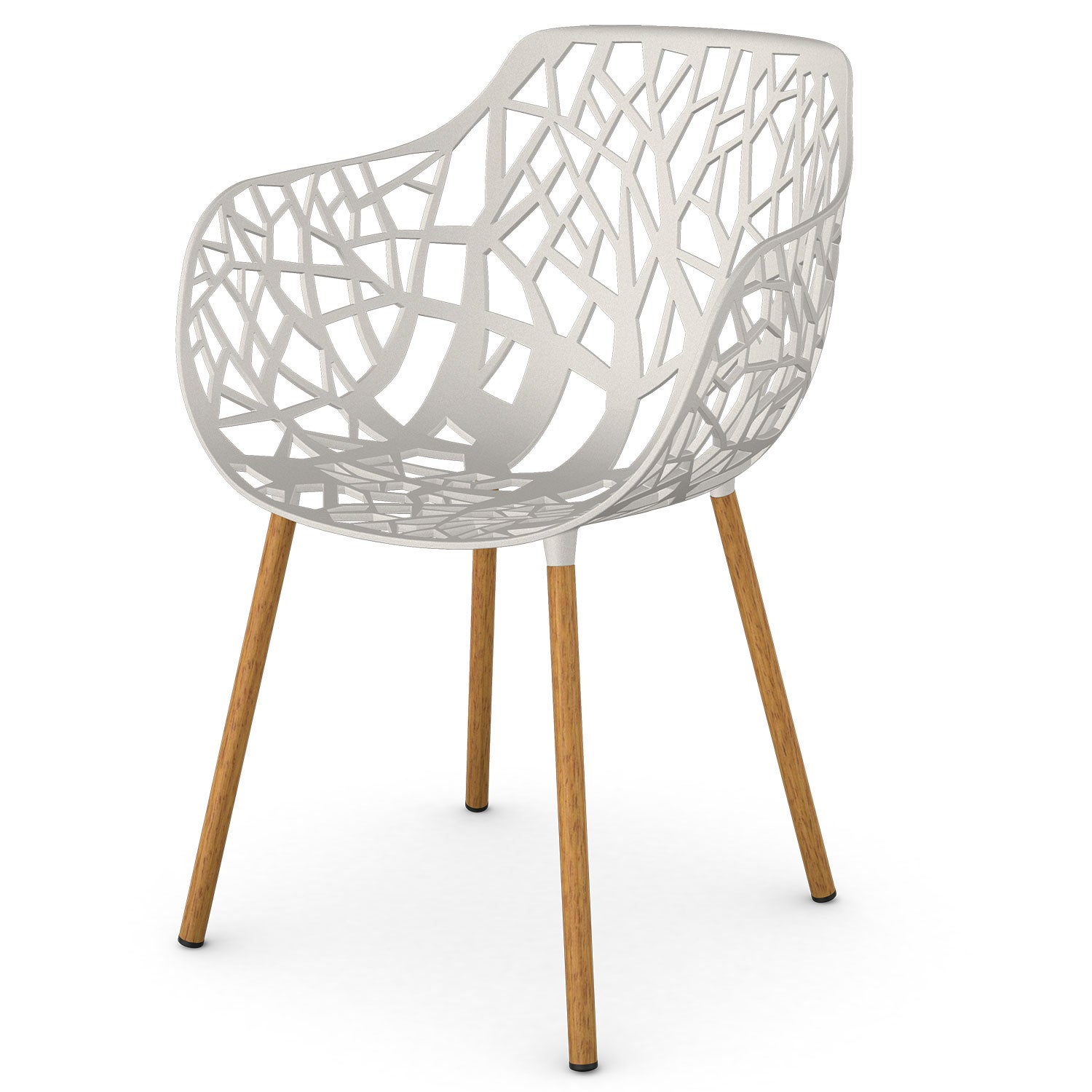 fast, forest karmstol med iroko klädda ben iron grey