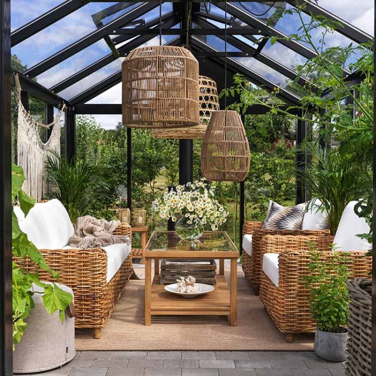 Rossvik rottingfåtölj natur/vit 