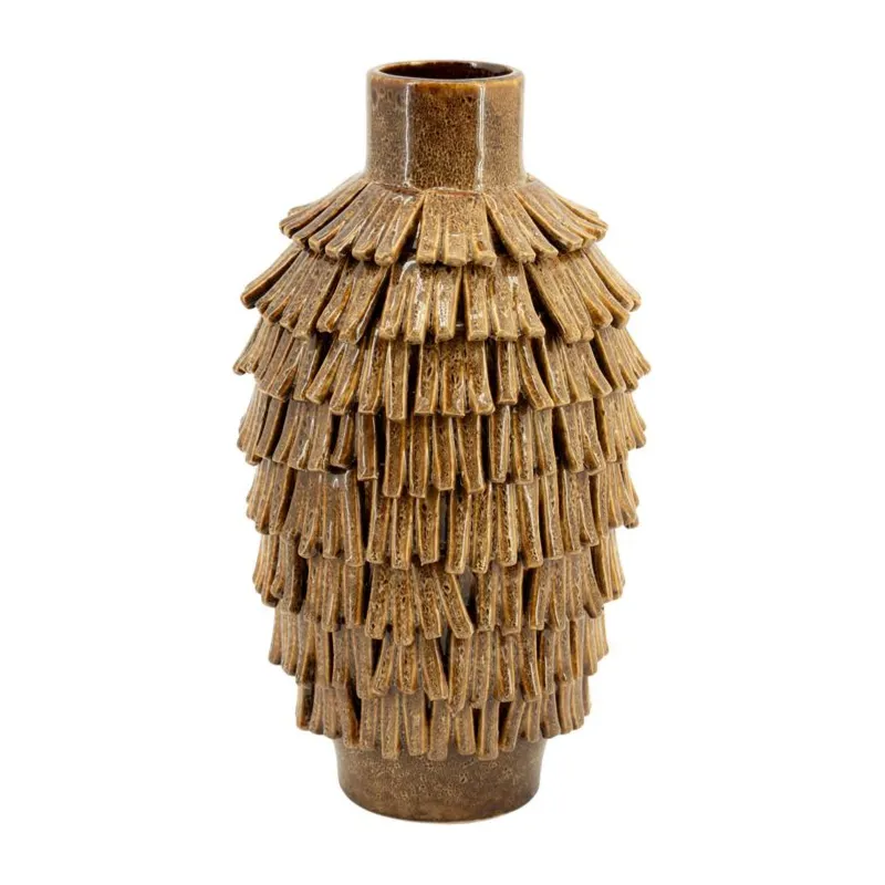 Frappe large Vas 23x22,5x41 cm Lergods Brun