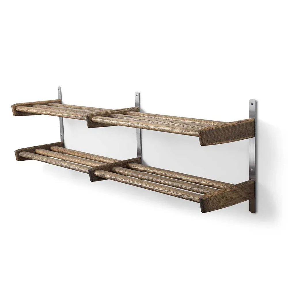 Meja Skohylla 115 cm 2 hyllplan Rökt Ek