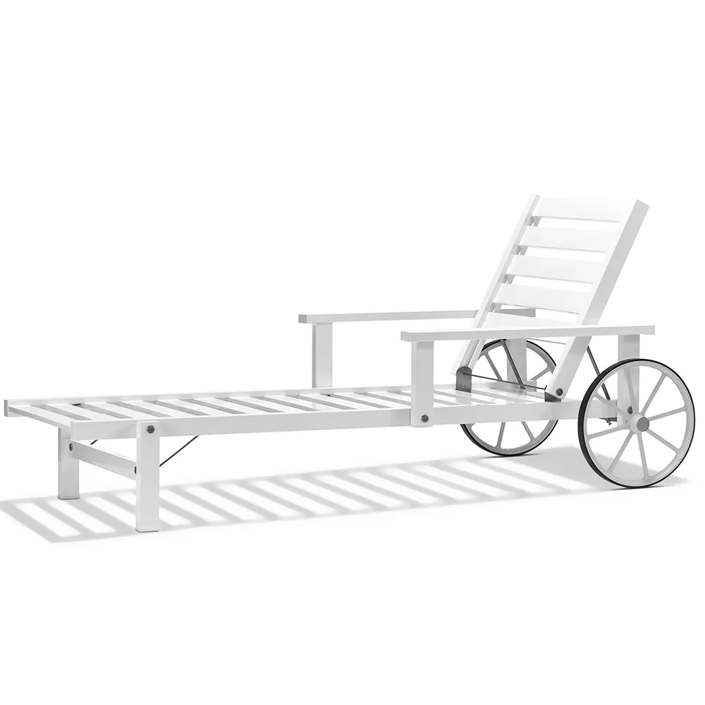 Liggvagn Med Armstöd Vit Alu 