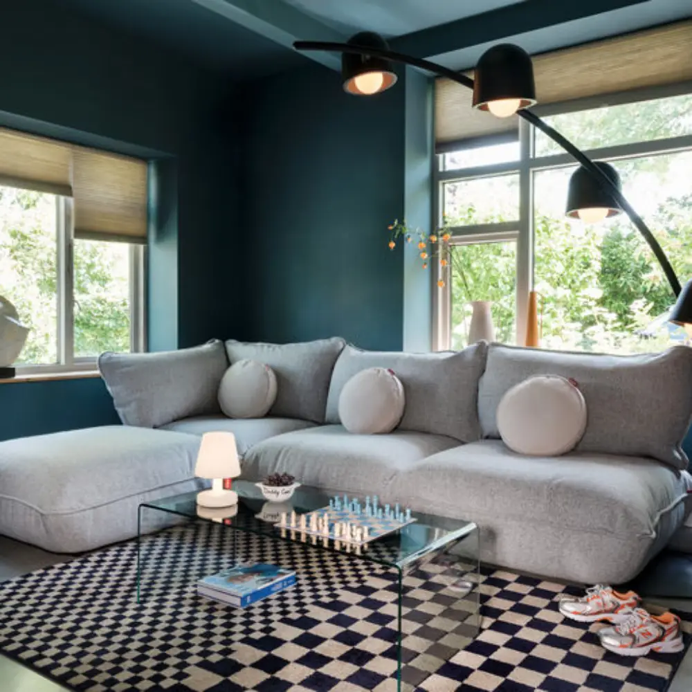 sumo soffa hörndel boucle recycled grey