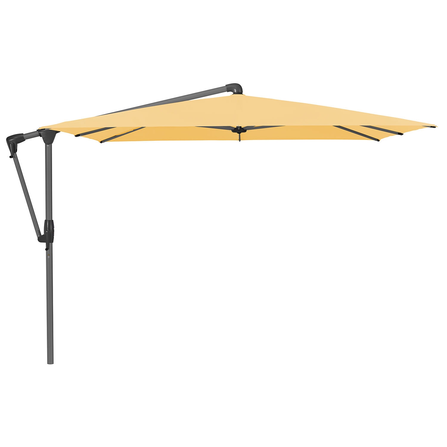 Glatz Sunwing Casa frihängande parasoll 270×270 cm kat.4 antracite alu / 438 straw