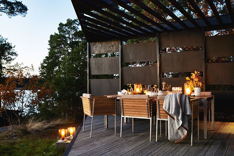 Häringe Matbord 95X214Cm Svart / Teak 