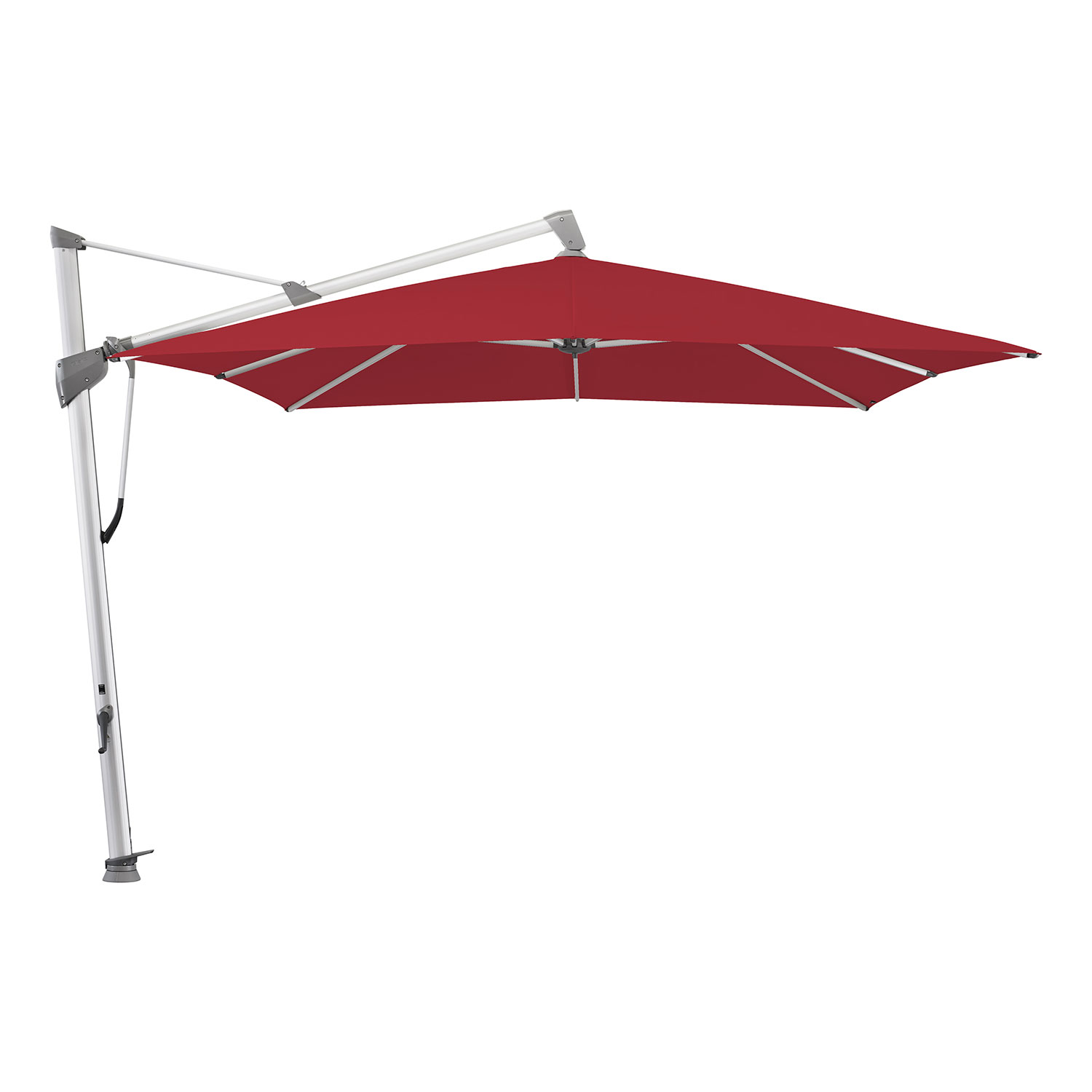 Glatz Sombrano S+ frihängande parasoll 300×300 cm kat.5 anodizerad alu / 646 rubino