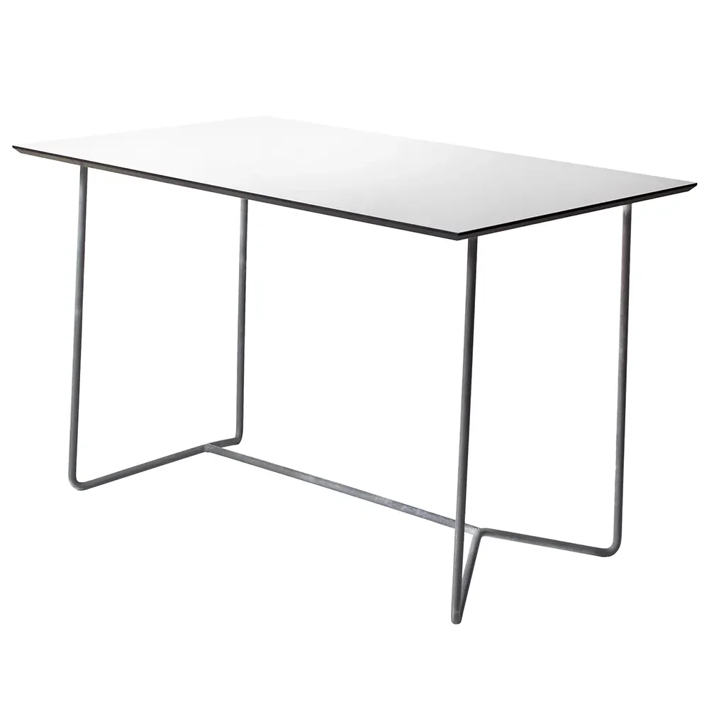 Grythyttan Stålmöbler, High Tech Bord 70 X 110Cm Vit laminat/Varmförzinkat stativ