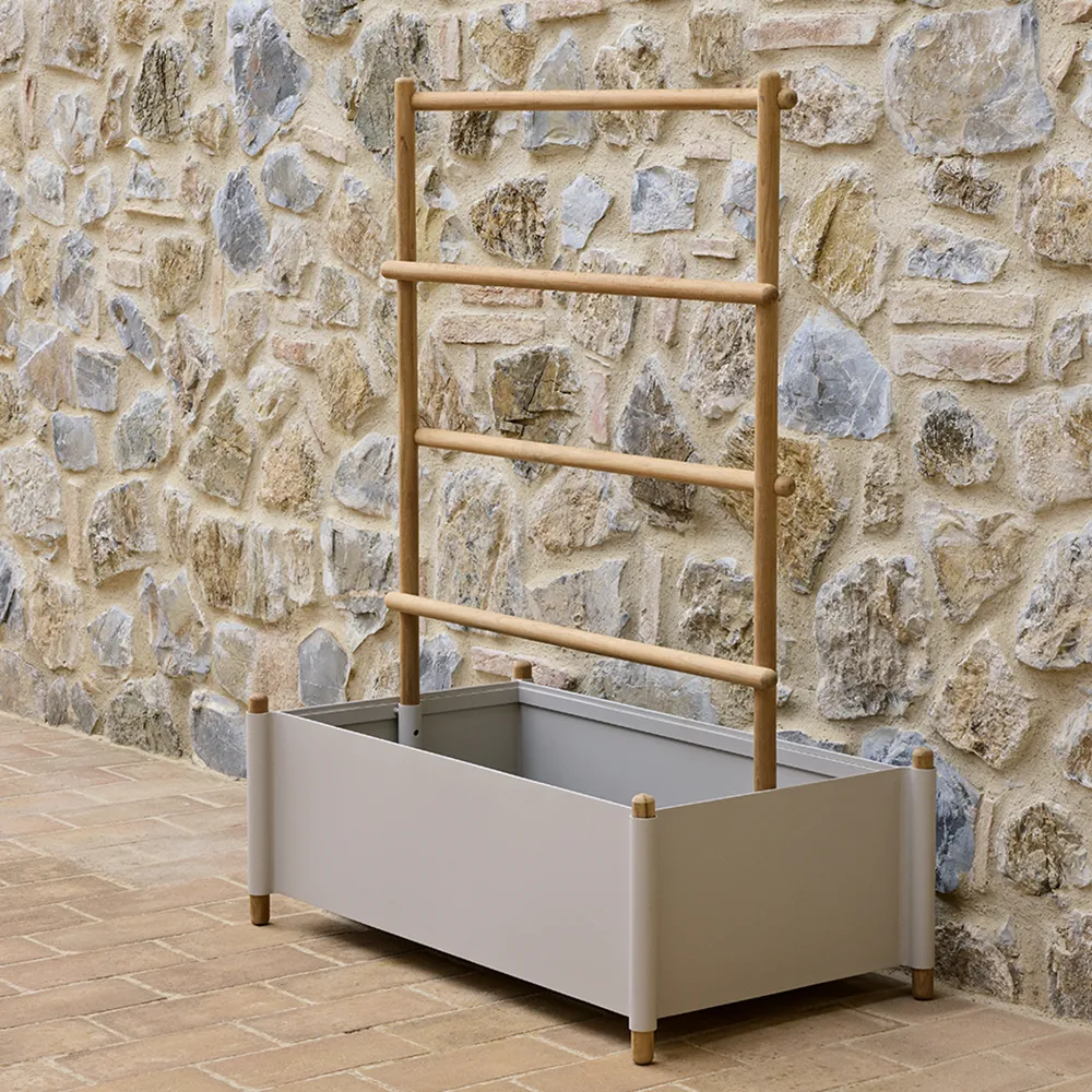 Sticks planter 103x58 cm med ställning Teak/sand