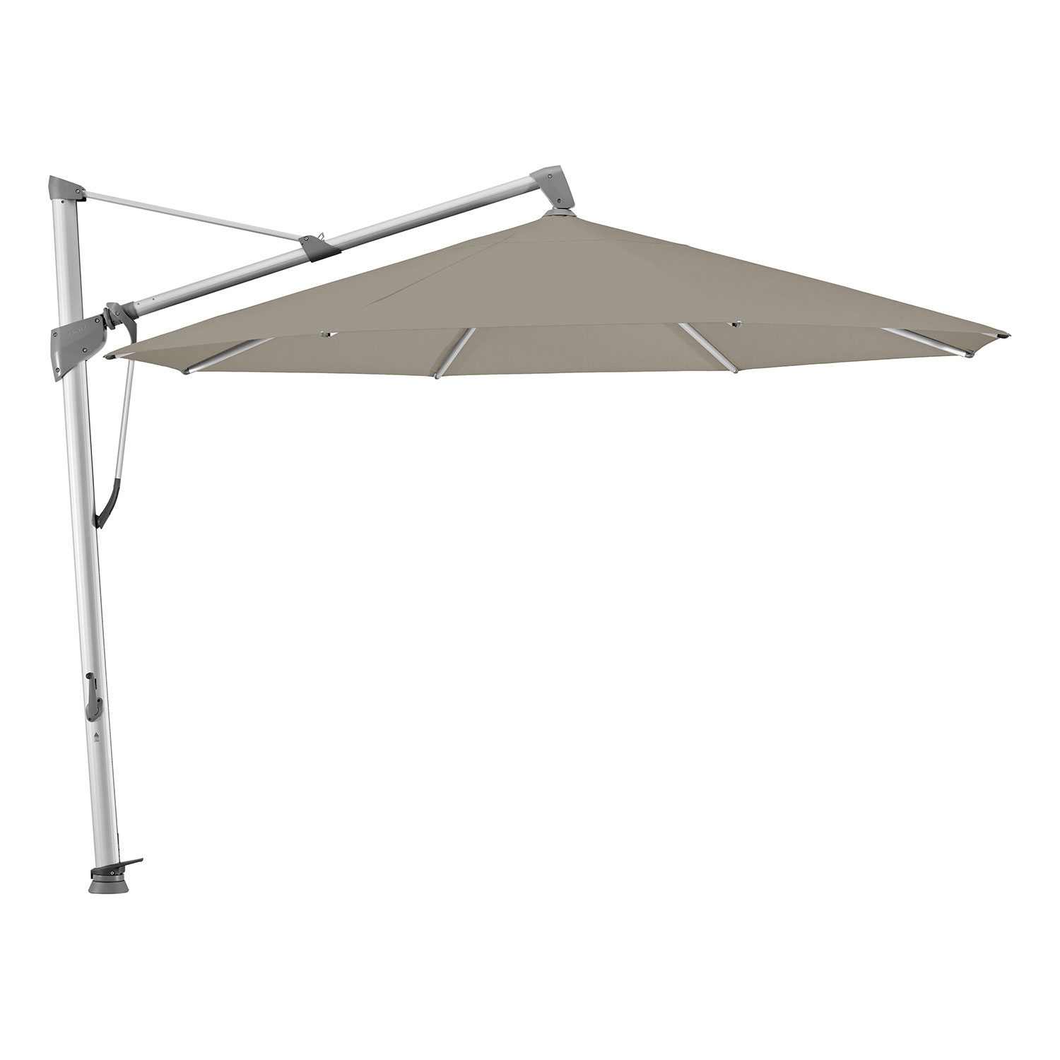 Glatz Sombrano S+ frihängande parasoll 400 cm kat.5 anodizerad alu / 611 sandstone