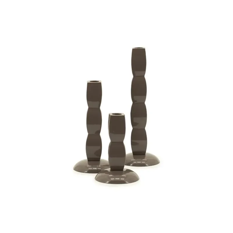Prinz ljusstake 10x10x28 cm / 10x10x21 cm / 10x10x15 cm aluminium taupe