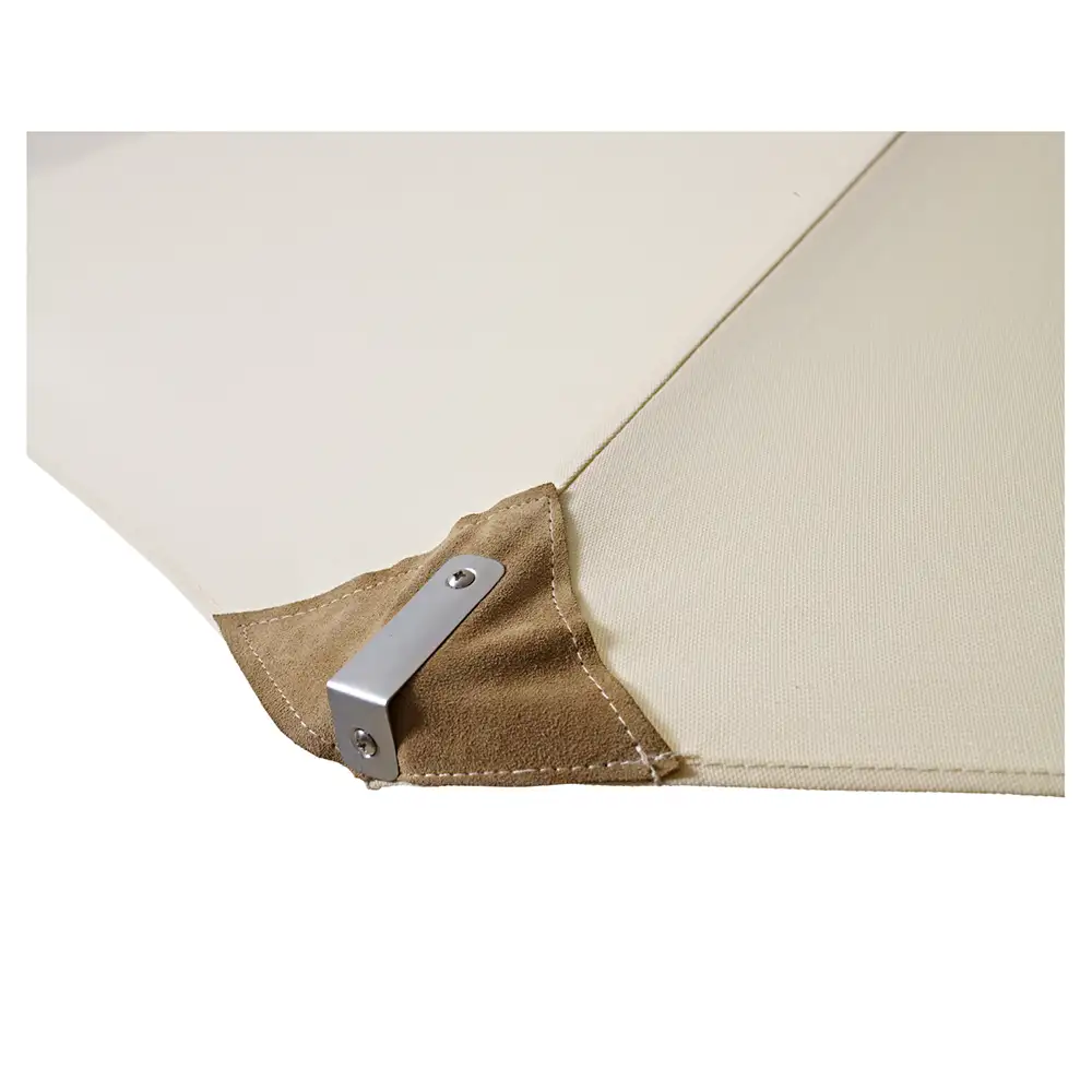 Balkongparasoll 180 cm vit/teak 