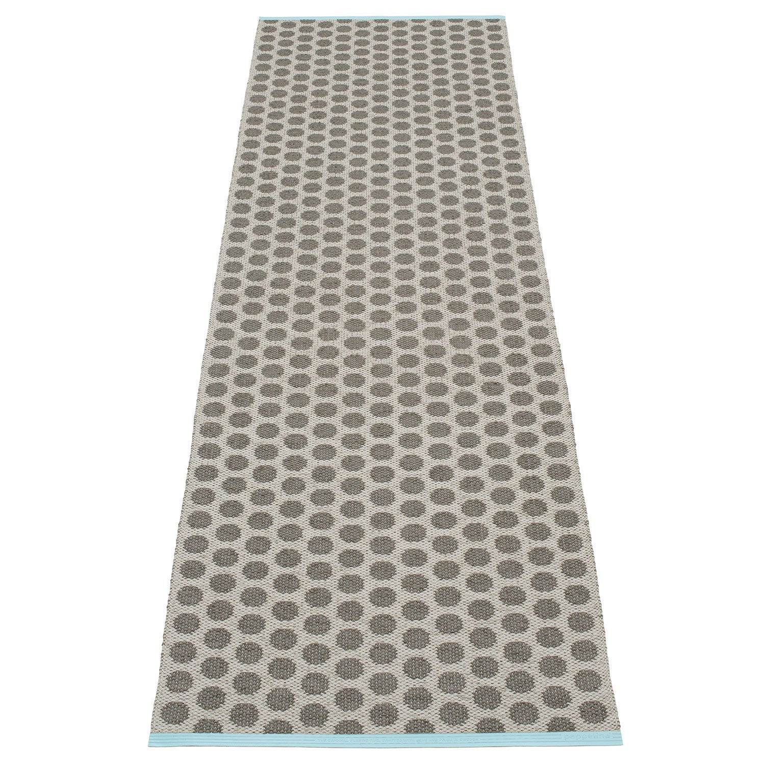 Pappelina, Noa matta 70x250 cm charcoal / warm grey / turquoise stripe