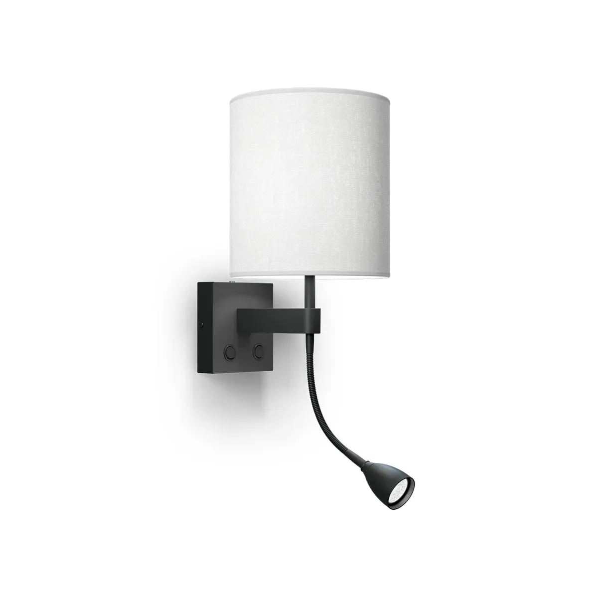 Dual vägglampa E27+MR11 metall svartstruktur
