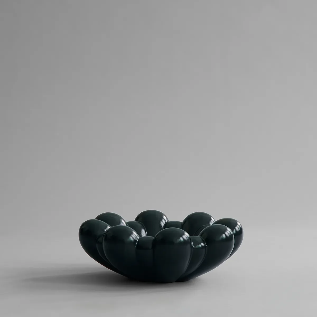 Handgjord Dekorationsskål Bloom Dark Green Ø 44 cm