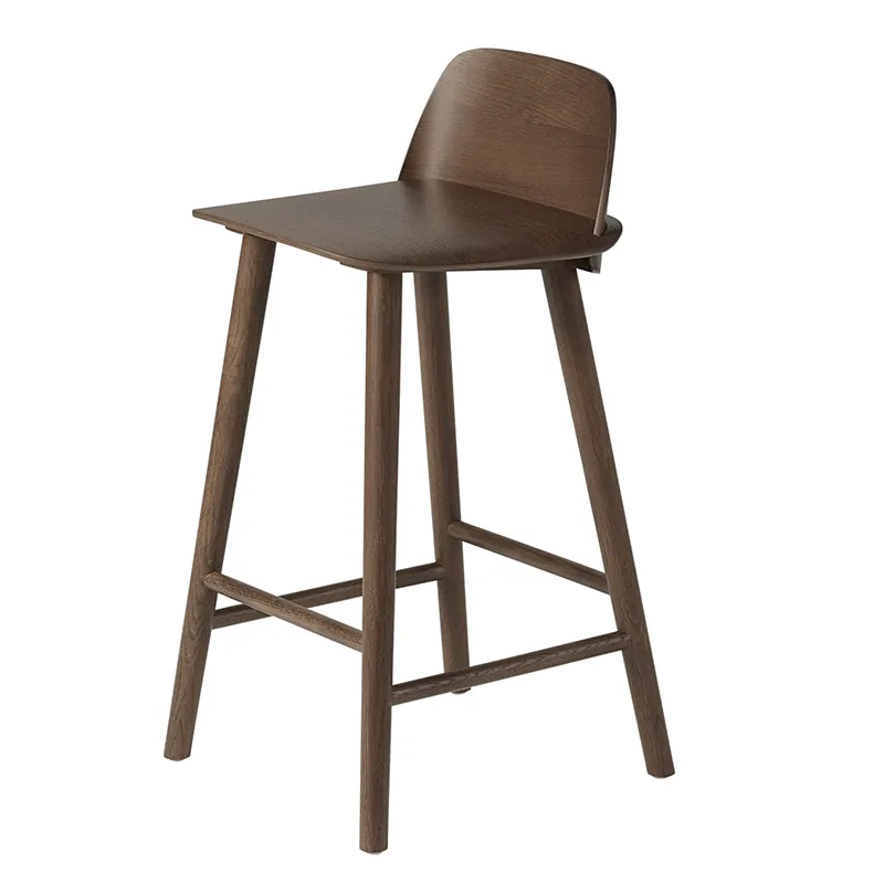 muuto, nerd barstol 65 cm - med fotstöd i metall - stained dark brown