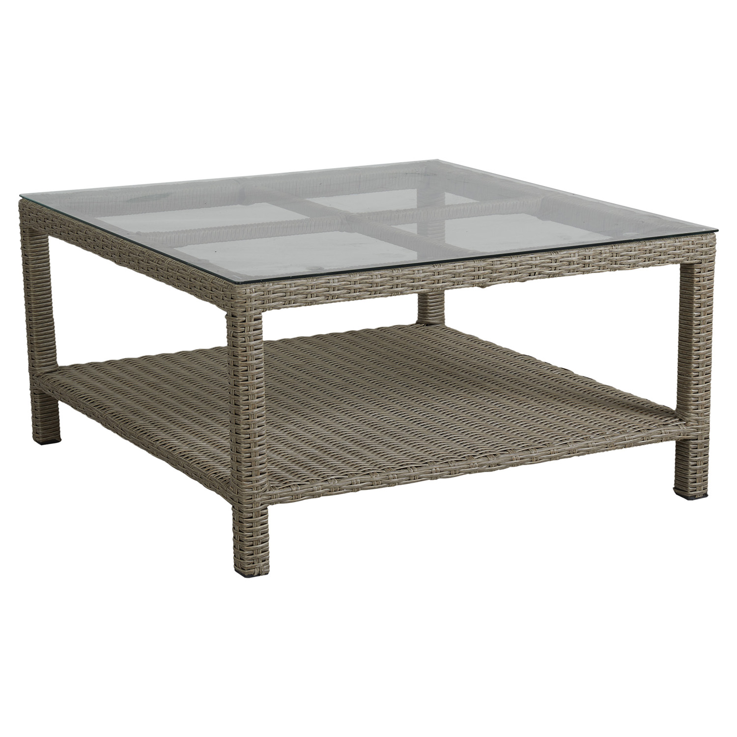 Funkia soffbord 90×90 beige/glas
