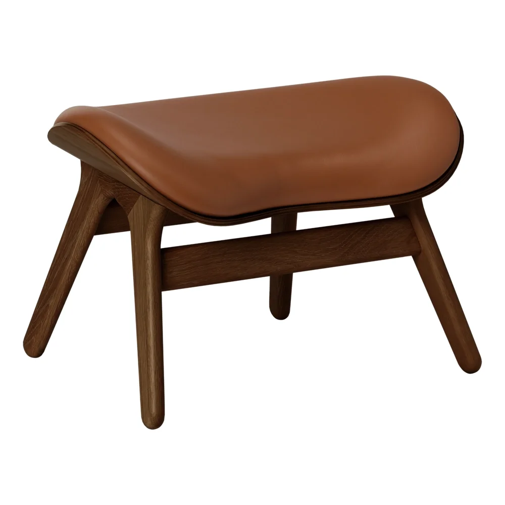 A Conversation Piece Ottoman Fotpall Dark Oak/Umage Leather Cognac