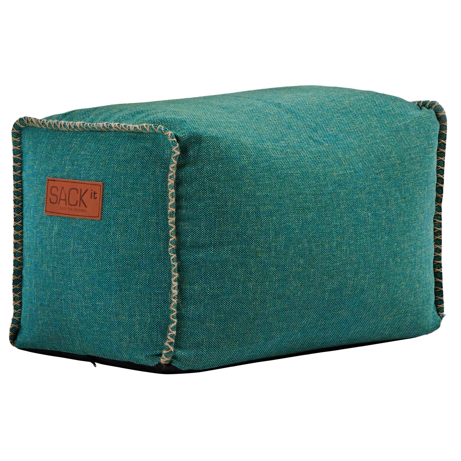 Sackit, Cobana rektangulär puff blå/grön melange