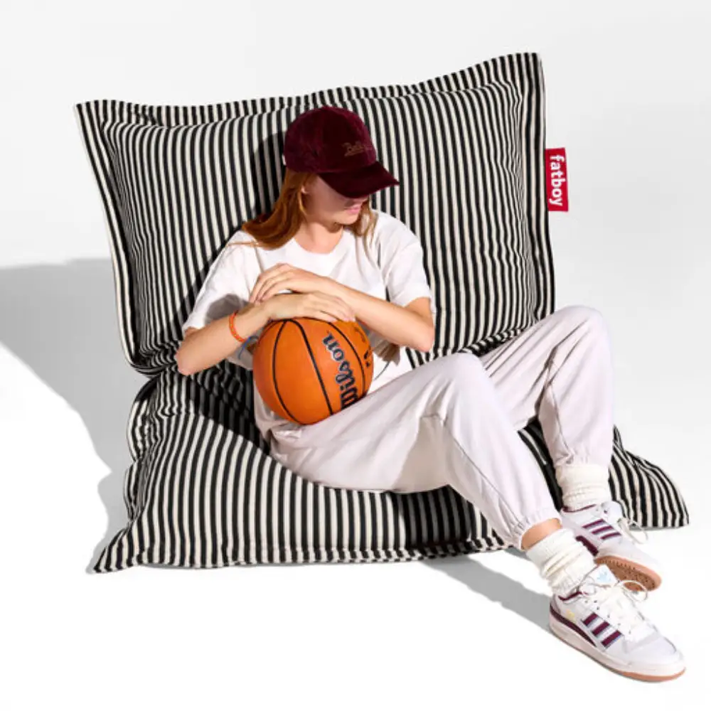 original slim terry sittsäck black creme